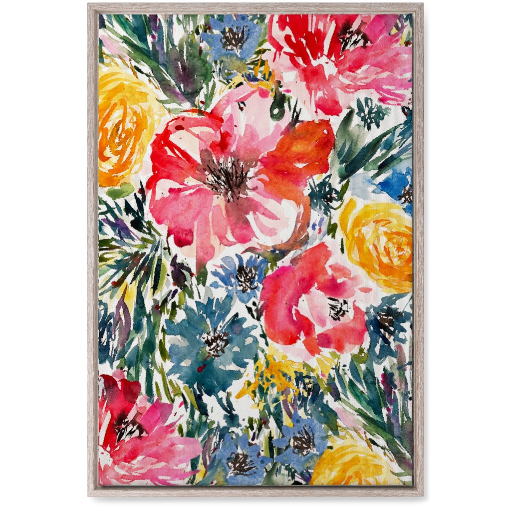 Blair Floral - Multi Wall Art, Rustic, Single piece, Canvas, 20x30, Multicolor