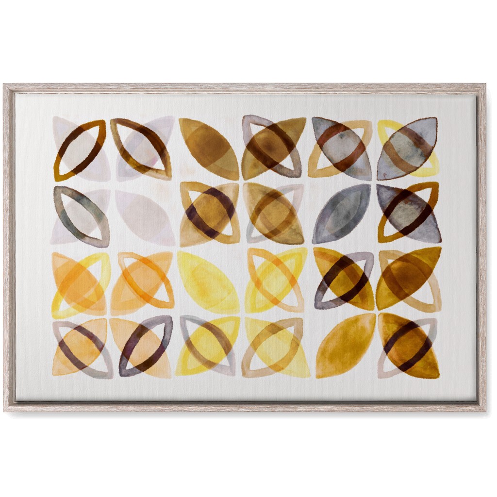 Washed Watercolor Shapes Wall Art, Rustic, Single piece, Canvas, 20x30, Yellow