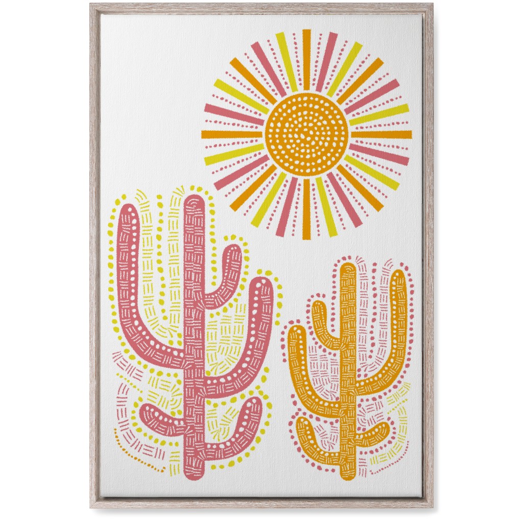 Boho Cactus and Sunny Summer - Warm Wall Art, Rustic, Single piece, Canvas, 20x30, Multicolor