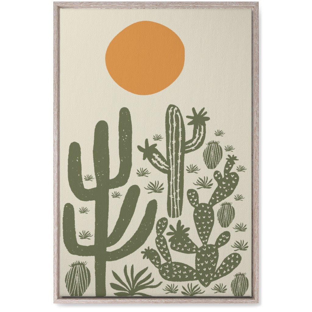 Cactus - Earth Tones Wall Art, Rustic, Single piece, Canvas, 20x30, Beige