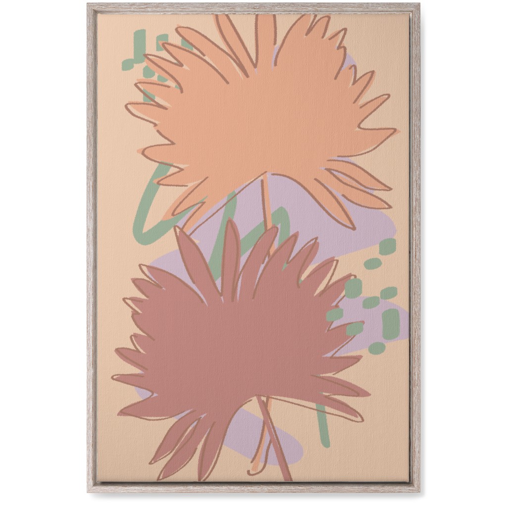 Modern Sabal Palm - Pink Wall Art, Rustic, Single piece, Canvas, 20x30, Orange