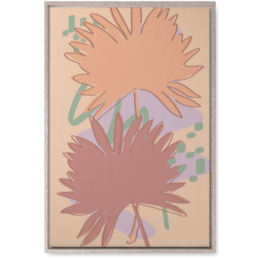 Modern Sabal Palm - Pink Wall Art, Rustic, Single piece, Canvas, 20x30, Orange, Orange