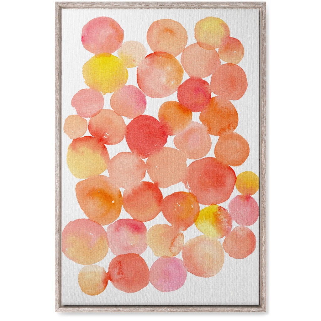 Watercolor Circles Wall Art, Rustic, Single piece, Canvas, 20x30, Orange