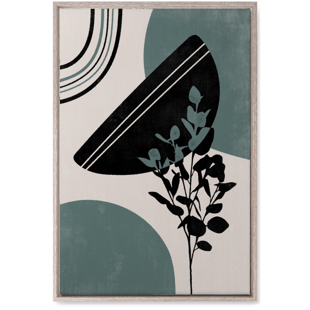 Modern Eucalytus Botanical - Green and Ivory Wall Art, Rustic, Single piece, Canvas, 20x30, Green, Classic Green