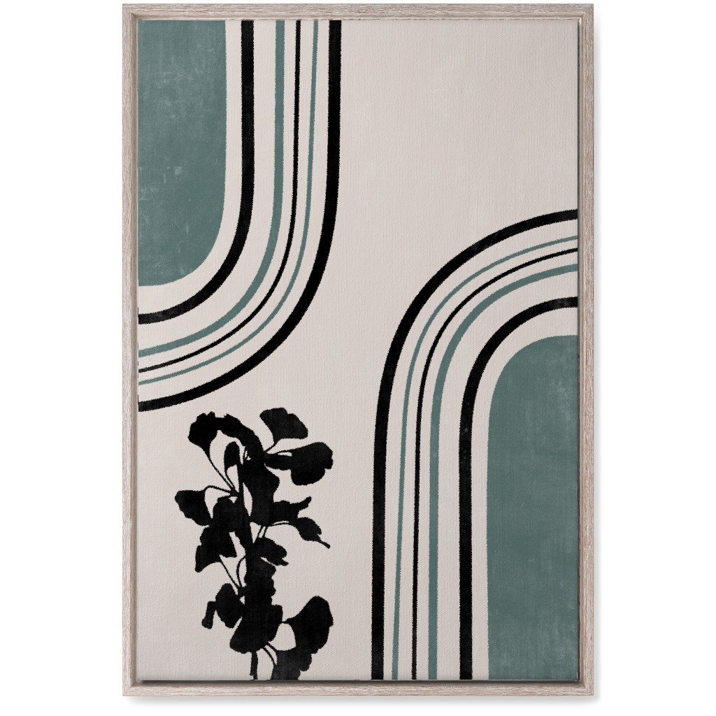 Modern Garden Pathway - Green and Ivory Wall Art, Rustic, Single piece, Canvas, 20x30, Green, Classic Green