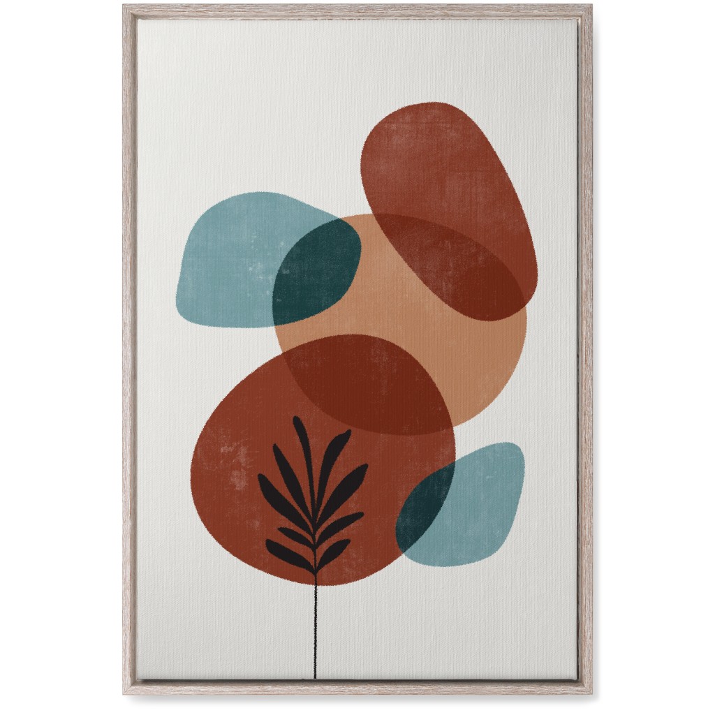 Abstract Leaf Orb - Terracotta and Ivory Wall Art, Rustic, Single piece, Canvas, 20x30, Brown, Brown