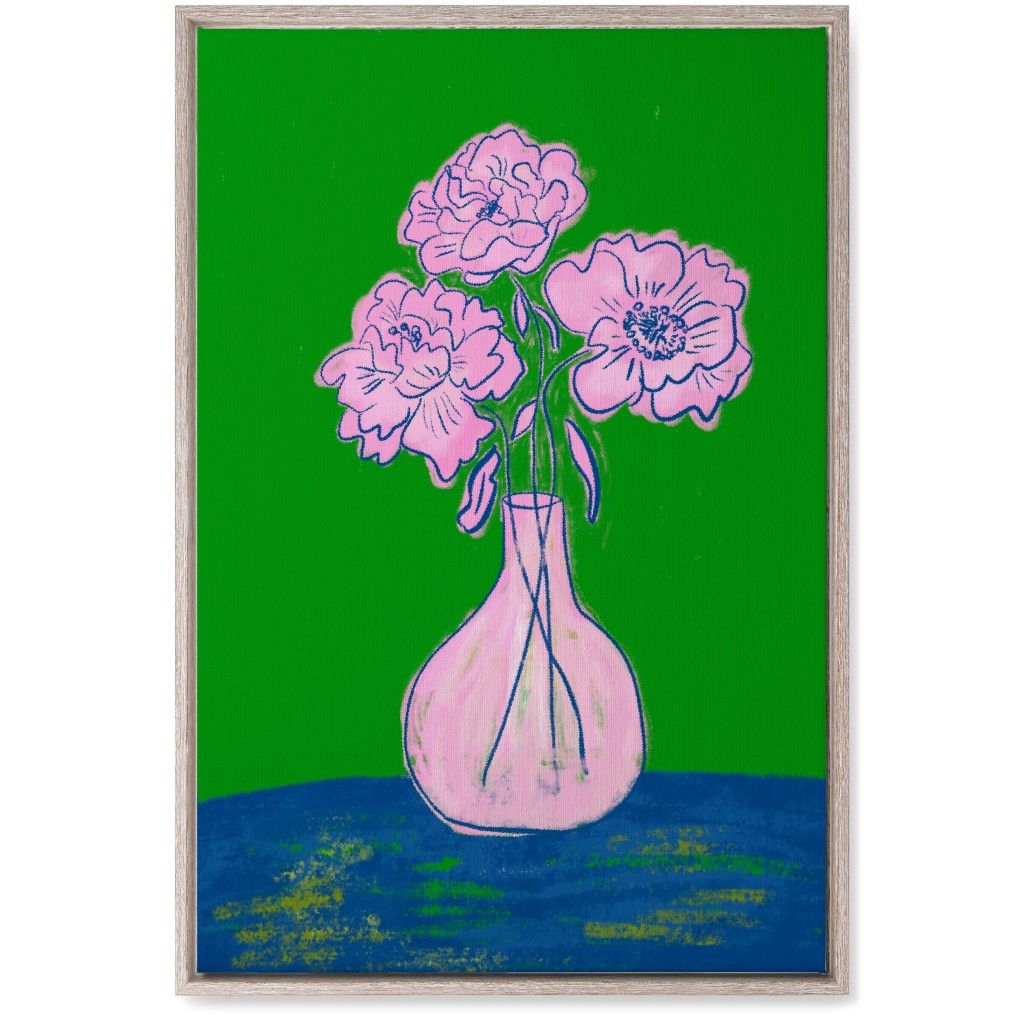 Party Florals - Multi Wall Art, Rustic, Single piece, Canvas, 20x30, Green, Classic Green