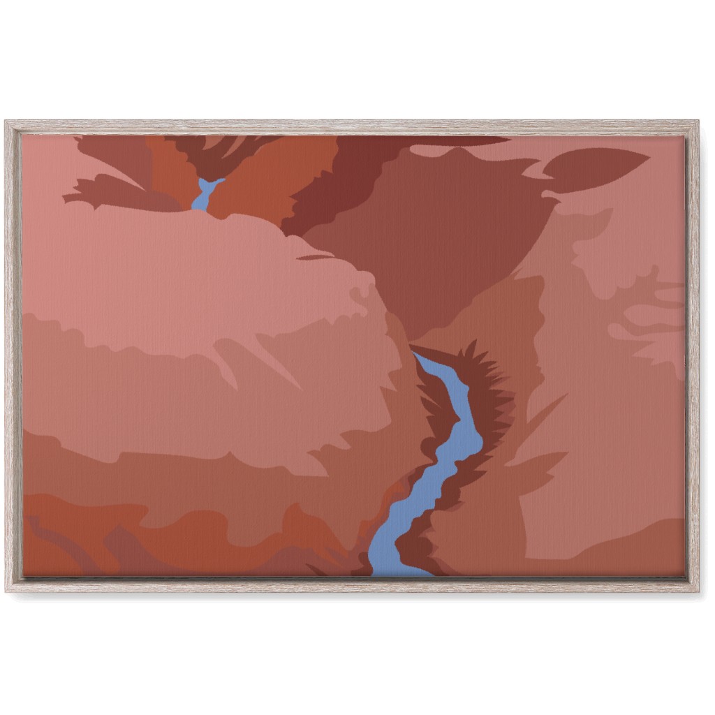 Winding Canyon River - Terracotta Wall Art, Rustic, Single piece, Canvas, 20x30, Brown, Brown