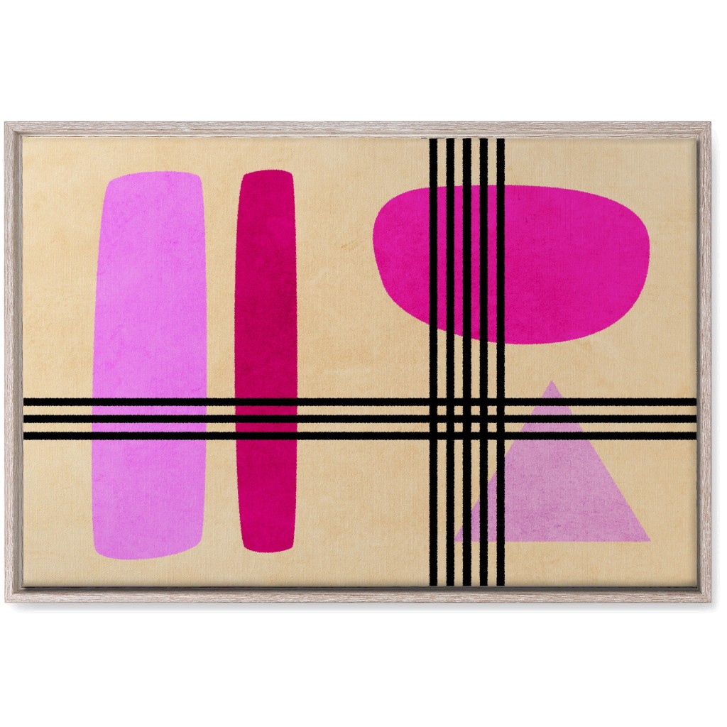 Criss-Cross Abstract Wall Art, Rustic, Single piece, Canvas, 20x30, Pink