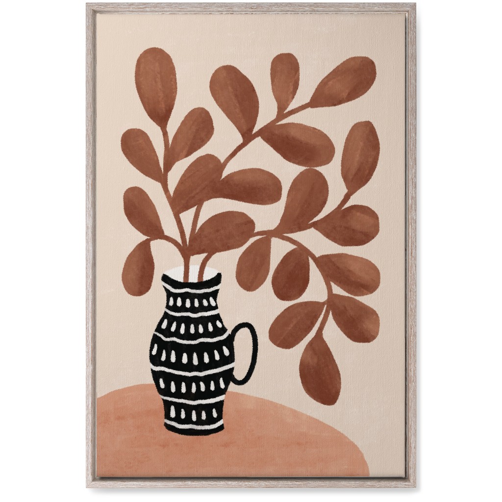 the Vase I - Neutral Wall Art, Rustic, Single piece, Canvas, 20x30, Brown, Brown