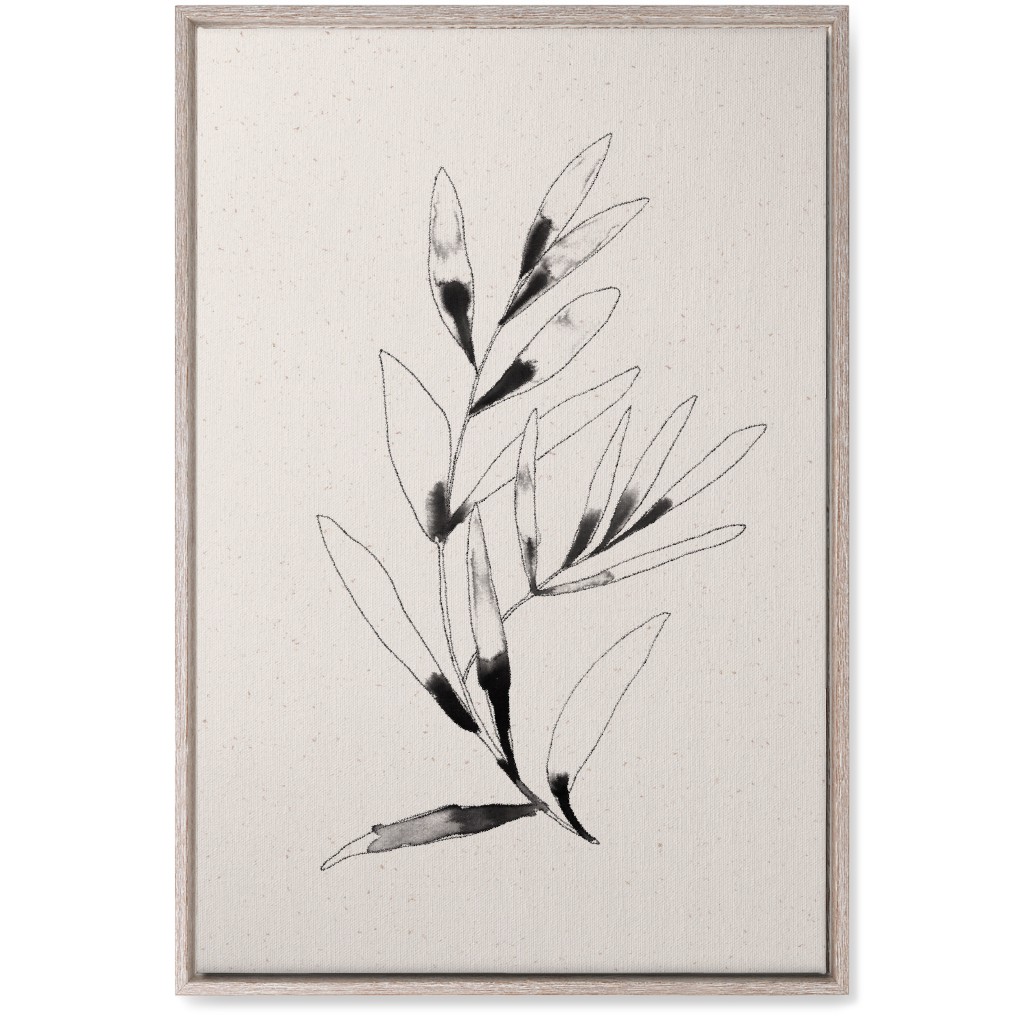 Olive Branch Watercolor - Neutral Wall Art, Rustic, Single piece, Canvas, 20x30, Beige, Pearl