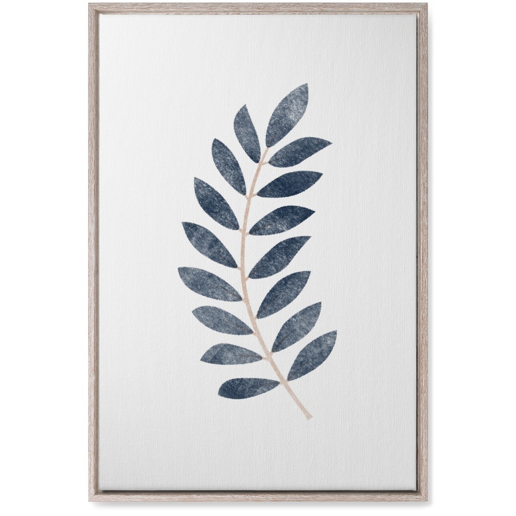 Botanical Leaf Ii Wall Art, Rustic, Single piece, Canvas, 20x30, Blue, Storm