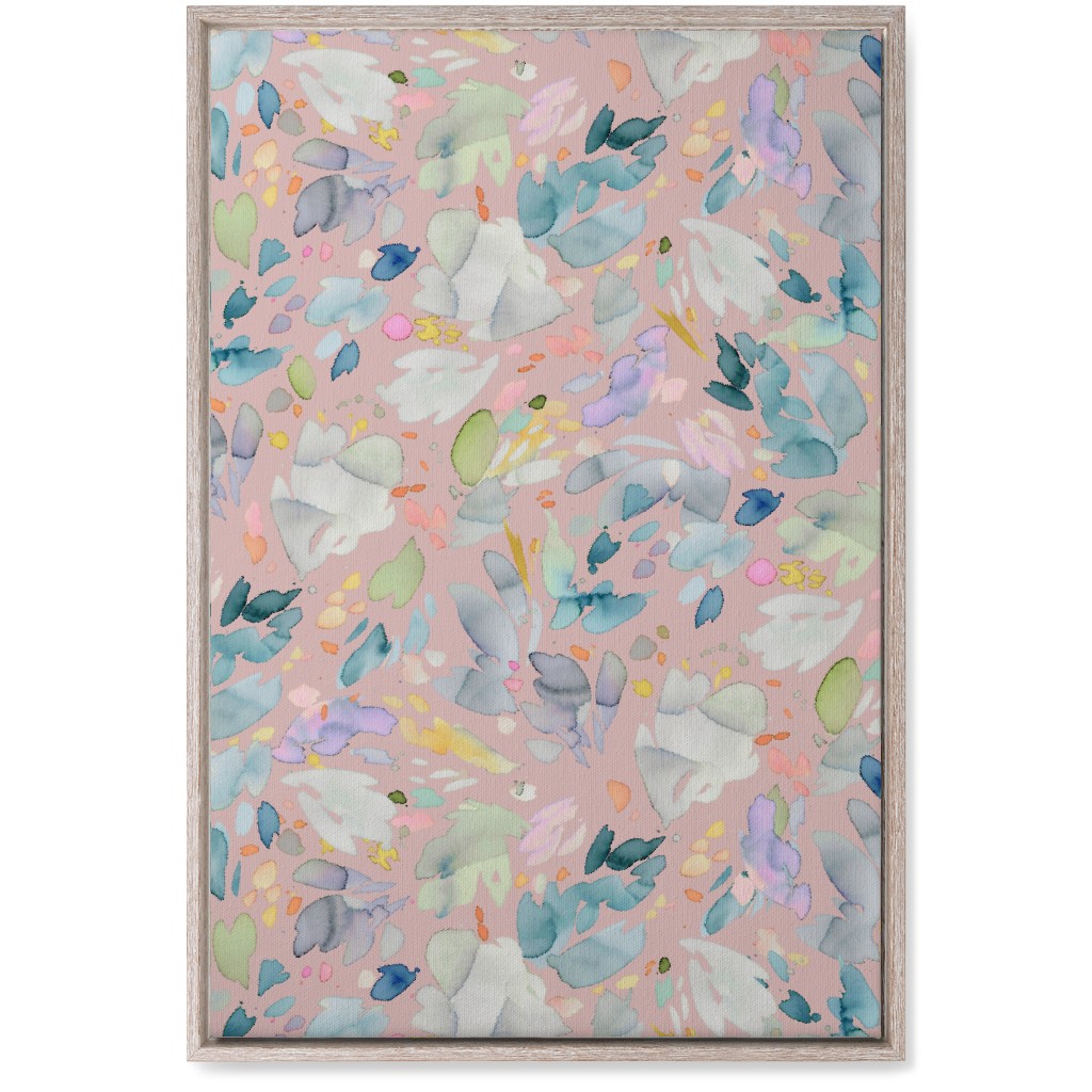 Abstract Petal Flowering Wall Art, Rustic, Single piece, Canvas, 20x30, Pink, Alpaca