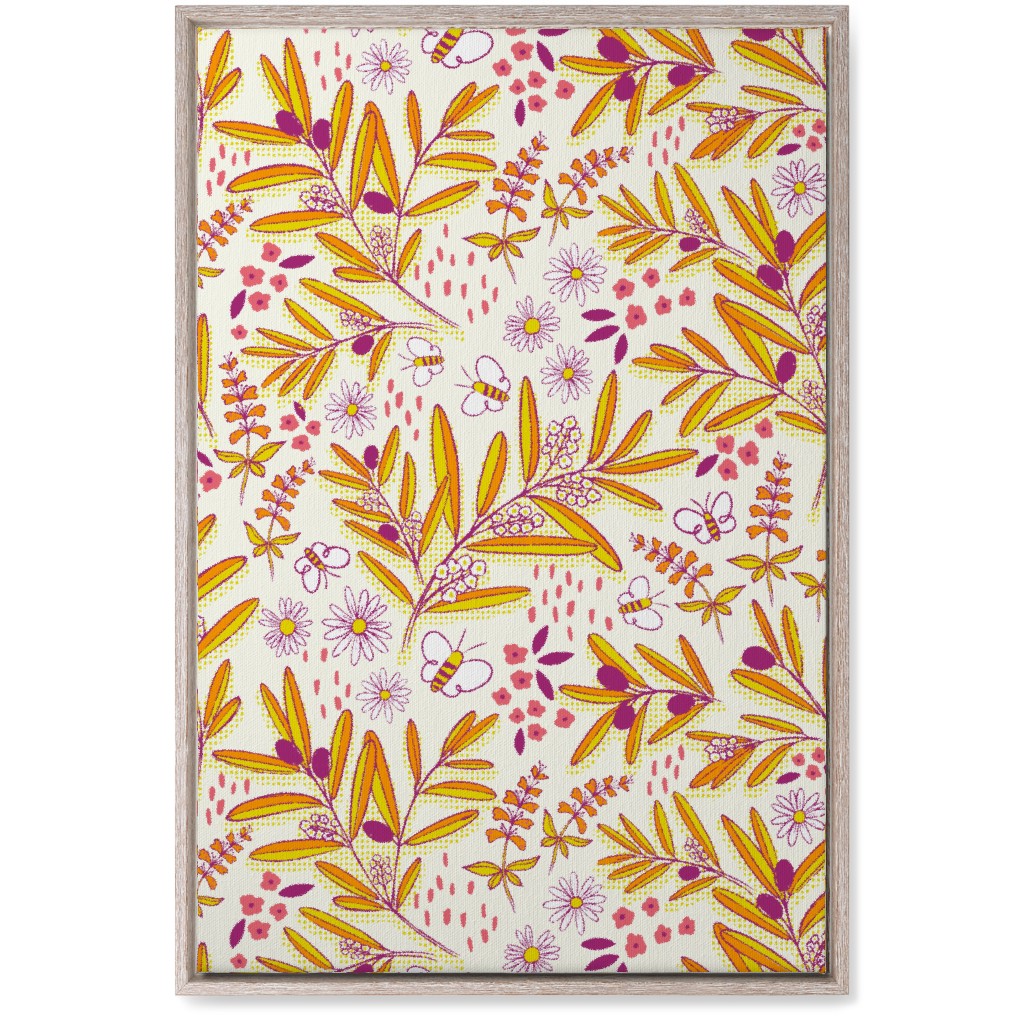 Olive and Honey Optimist - Yellow and Purple Wall Art, Rustic, Single piece, Canvas, 20x30, Yellow, Classic Yellow