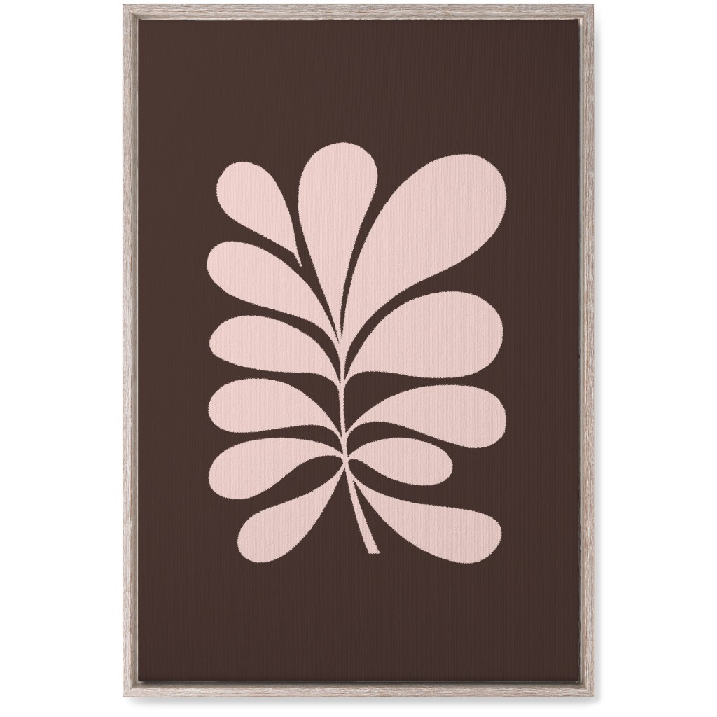 Minimal Foliage - Brown and Pink Wall Art, Rustic, Single piece, Canvas, 20x30, Brown