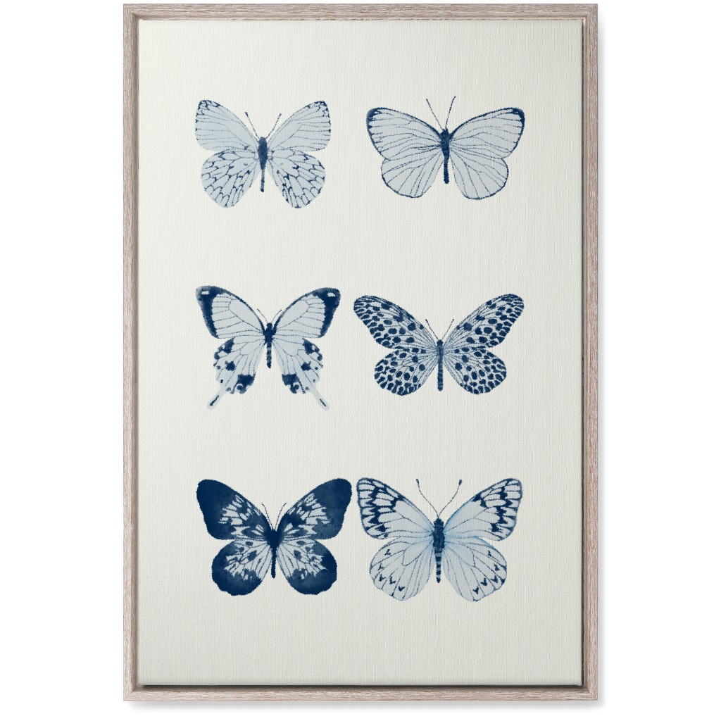 Butterflies Pairs Wall Art, Rustic, Single piece, Canvas, 20x30, Blue