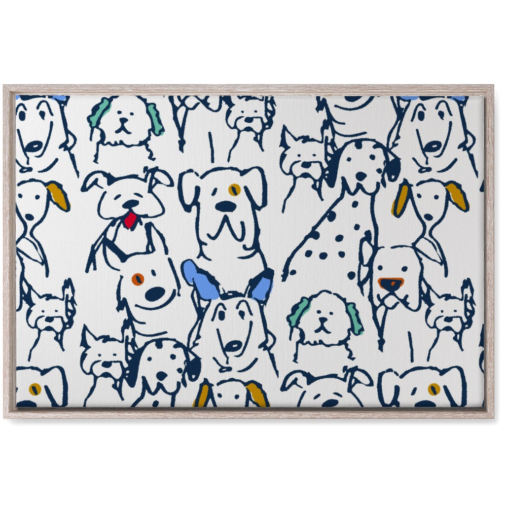 Color Pop Doodle Dogs Wall Art, Rustic, Single piece, Canvas, 20x30, Multicolor