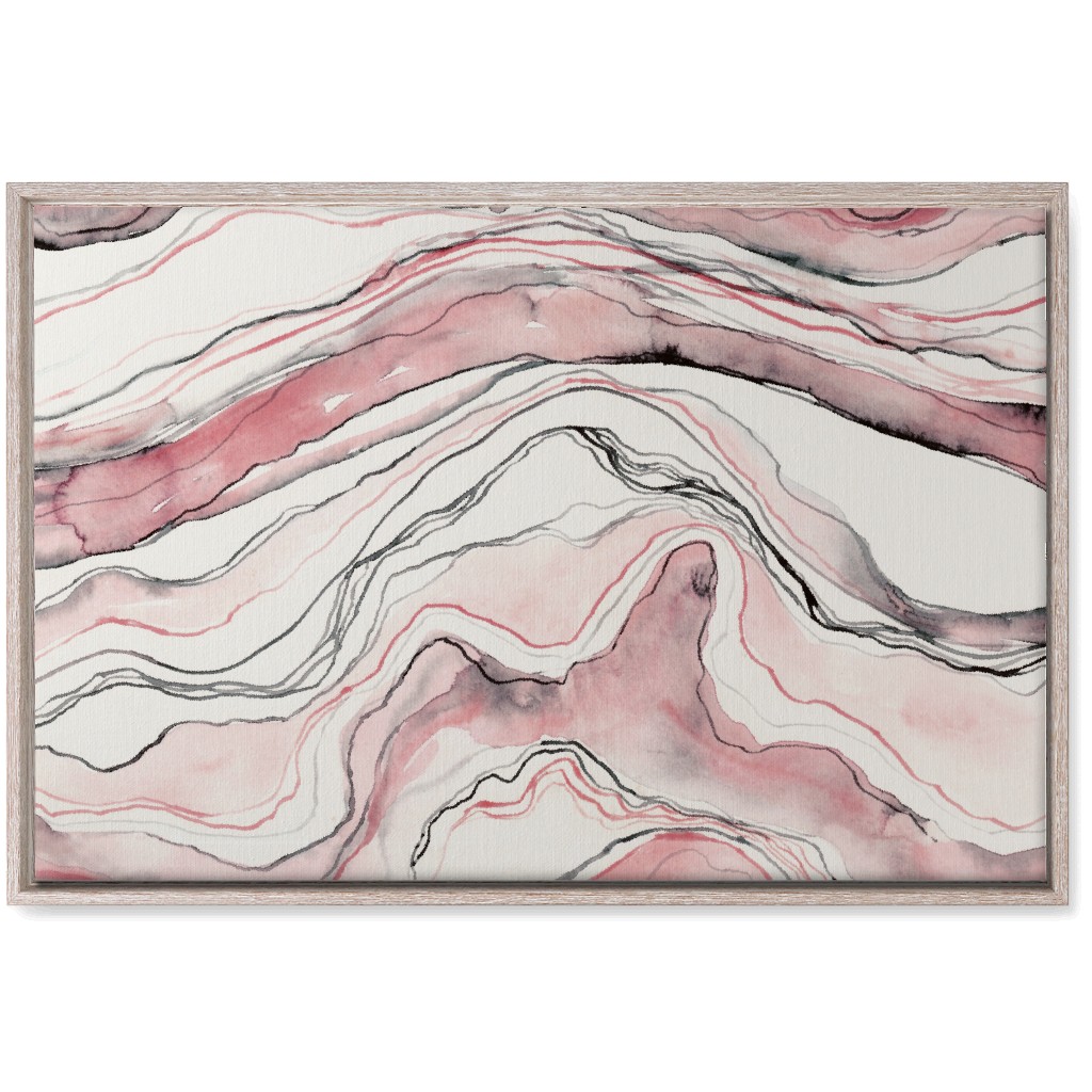 Marbled Watercolor Stone - Pink Wall Art, Rustic, Single piece, Canvas, 20x30, Pink