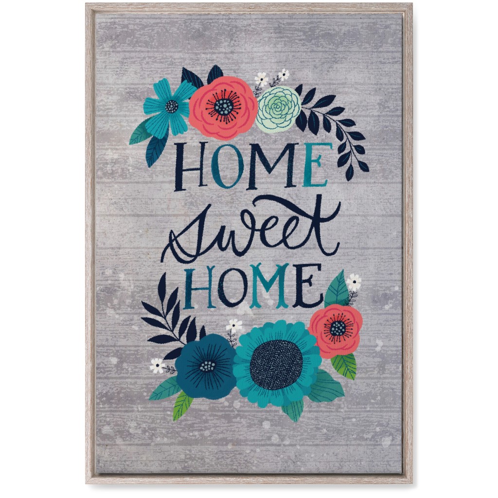 Home Sweet Home - Gray Wall Art, Rustic, Single piece, Canvas, 20x30, Gray, Gray