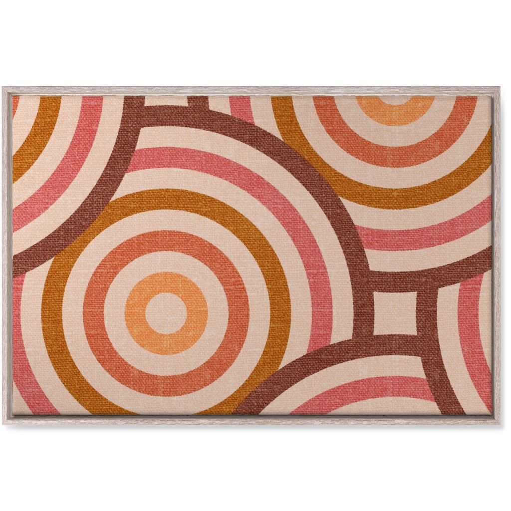 Retro Circles - Warm Wall Art, Rustic, Single piece, Canvas, 24x36, Pink