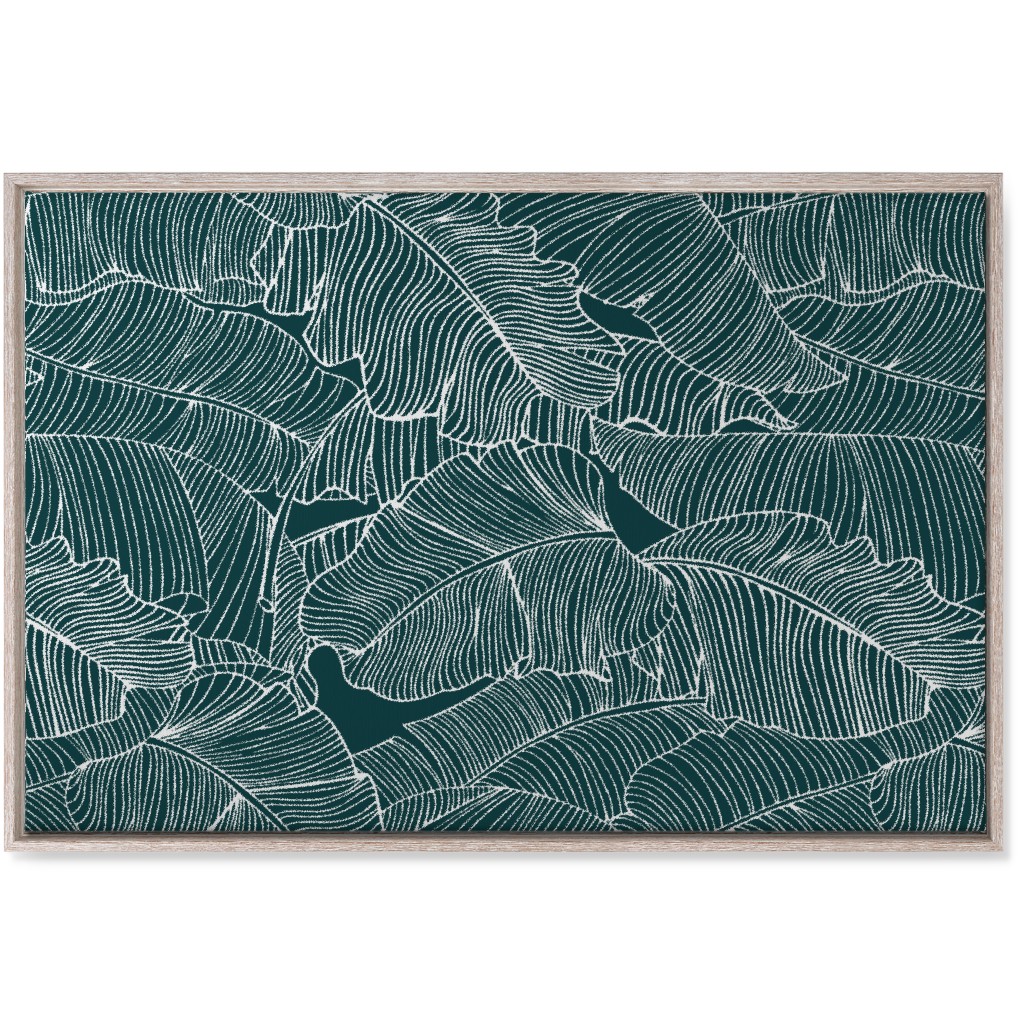 Banana Leaf - Teal Wall Art, Rustic, Single piece, Canvas, 24x36, Green