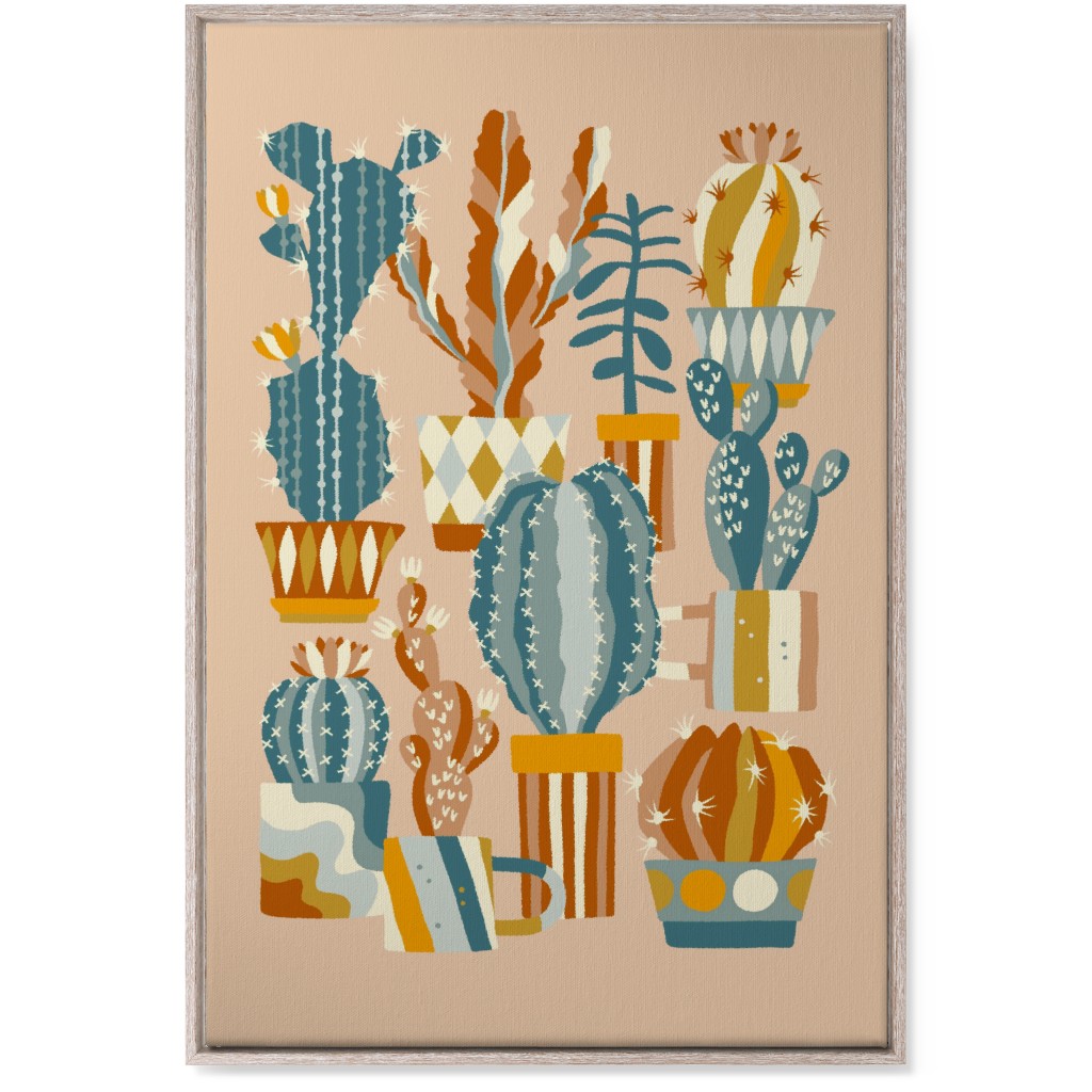 Cactus Love - Multi Wall Art, Rustic, Single piece, Canvas, 24x36, Multicolor