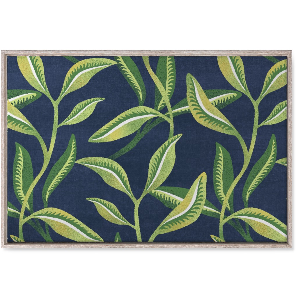Leafy Vines - Green Wall Art, Rustic, Single piece, Canvas, 24x36, Green, Classic Green