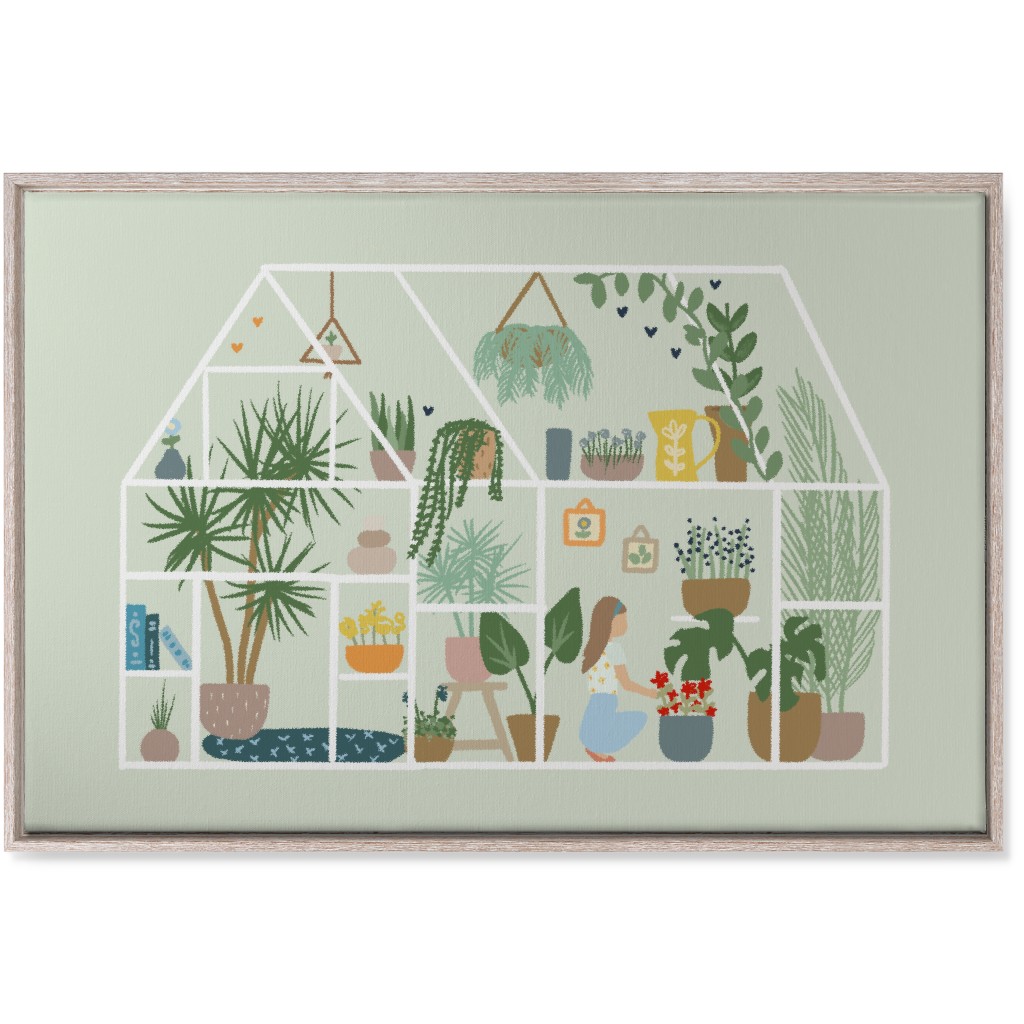 Botanical Greenhouse - Multi Wall Art, Rustic, Single piece, Canvas, 24x36, Multicolor