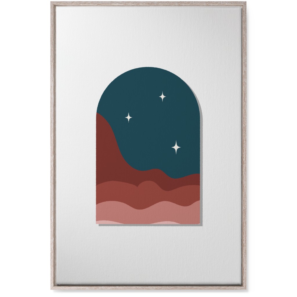 Abstract Landscapes in Windows Night Wall Art, Rustic, Single piece, Canvas, 24x36, Multicolor