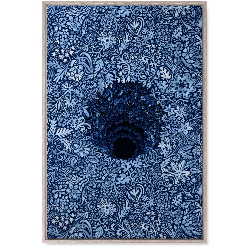 Deep Down Colorful Floral Abstract Wall Art, Rustic, Single piece, Canvas, 24x36, Blue, Silhouette