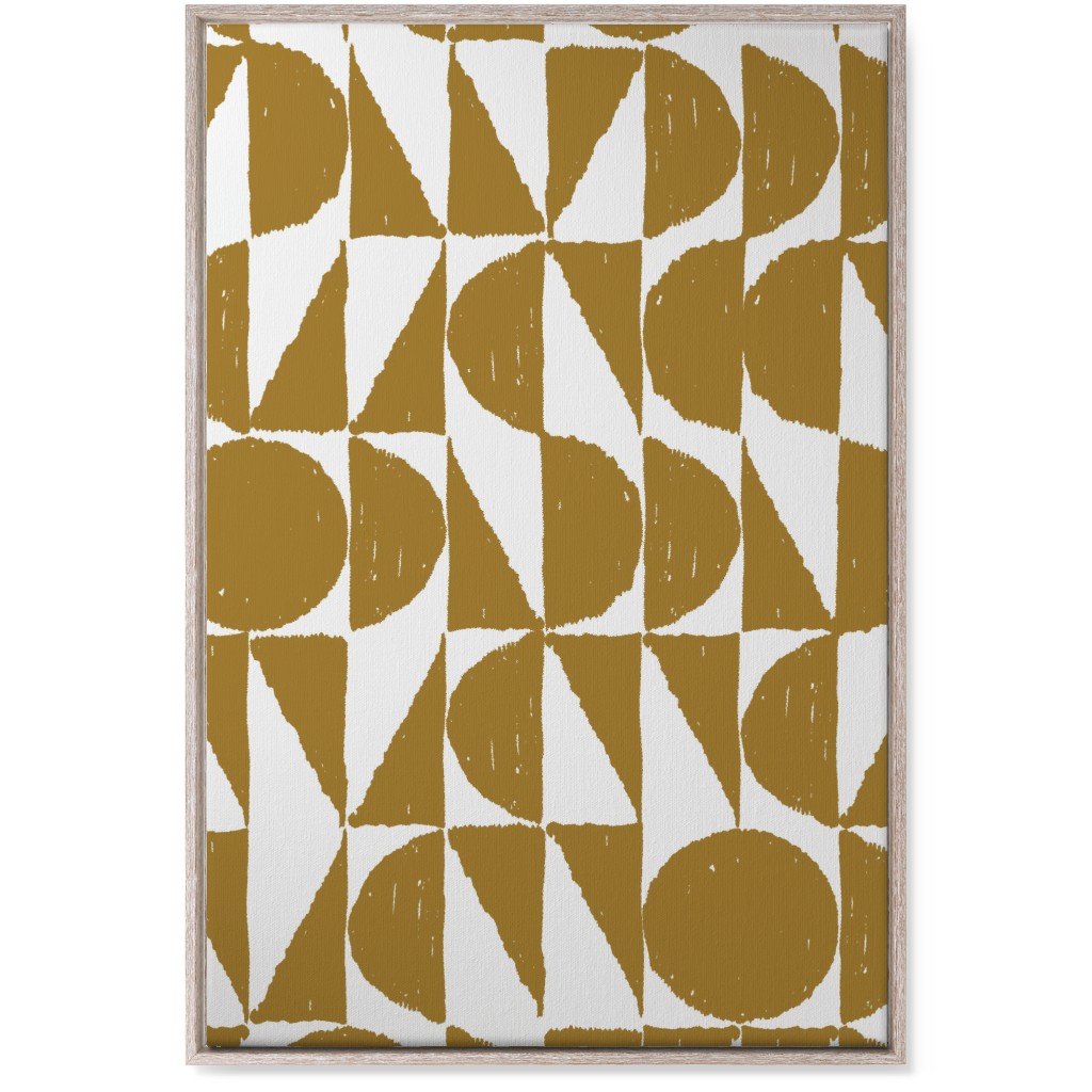 Mod Shapes Wall Art, Rustic, Single piece, Canvas, 24x36, Yellow, Golden