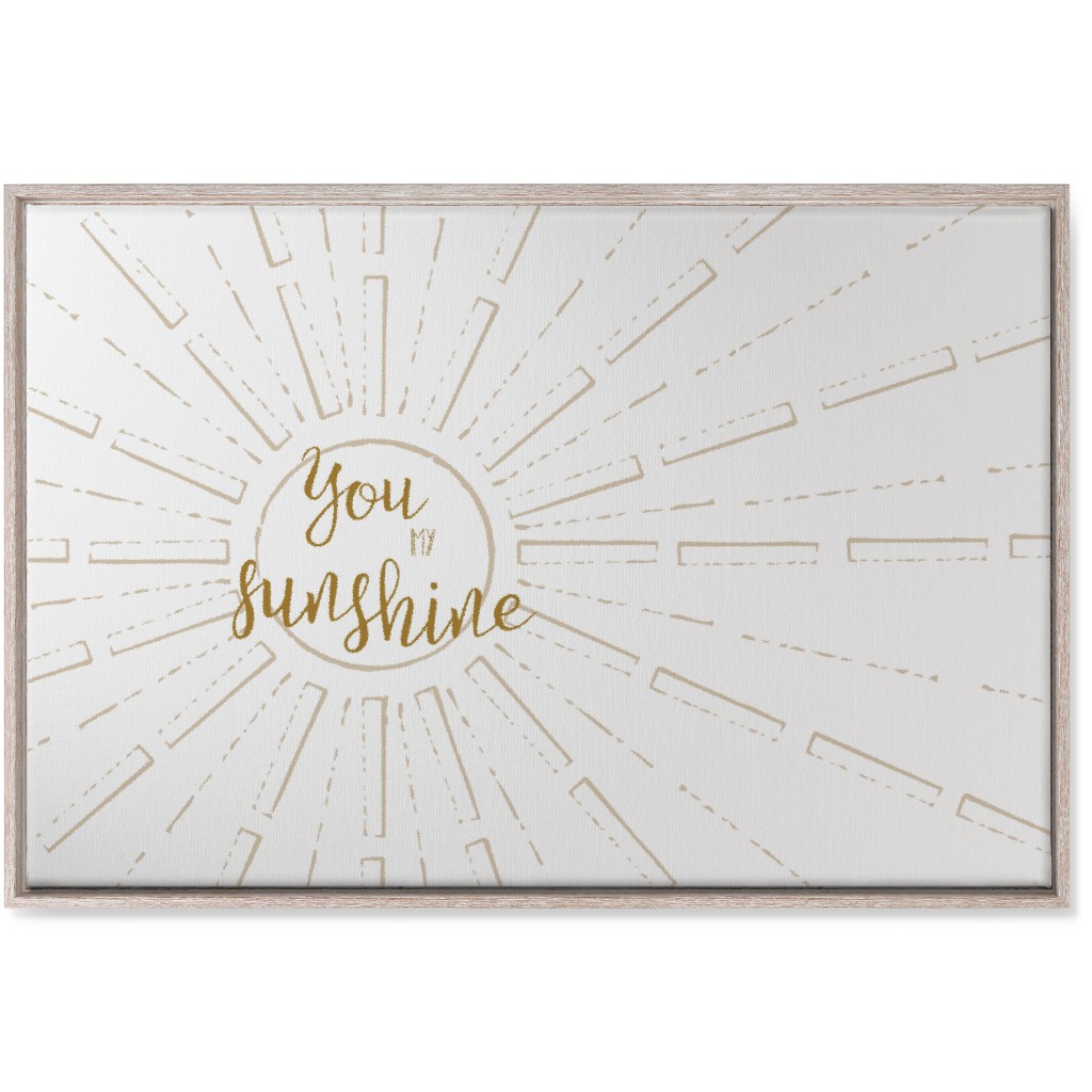 You Are My Sunshine - White and Golden Wall Art, Rustic, Single piece, Canvas, 24x36, Yellow