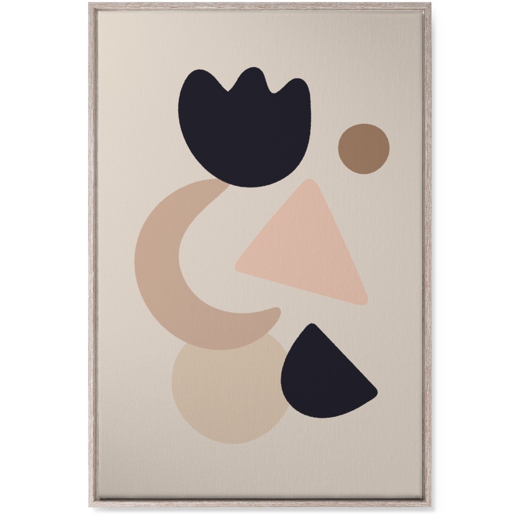 Abstract Shape Collage - Neutral Wall Art, Rustic, Single piece, Canvas, 24x36, Beige, Pearl
