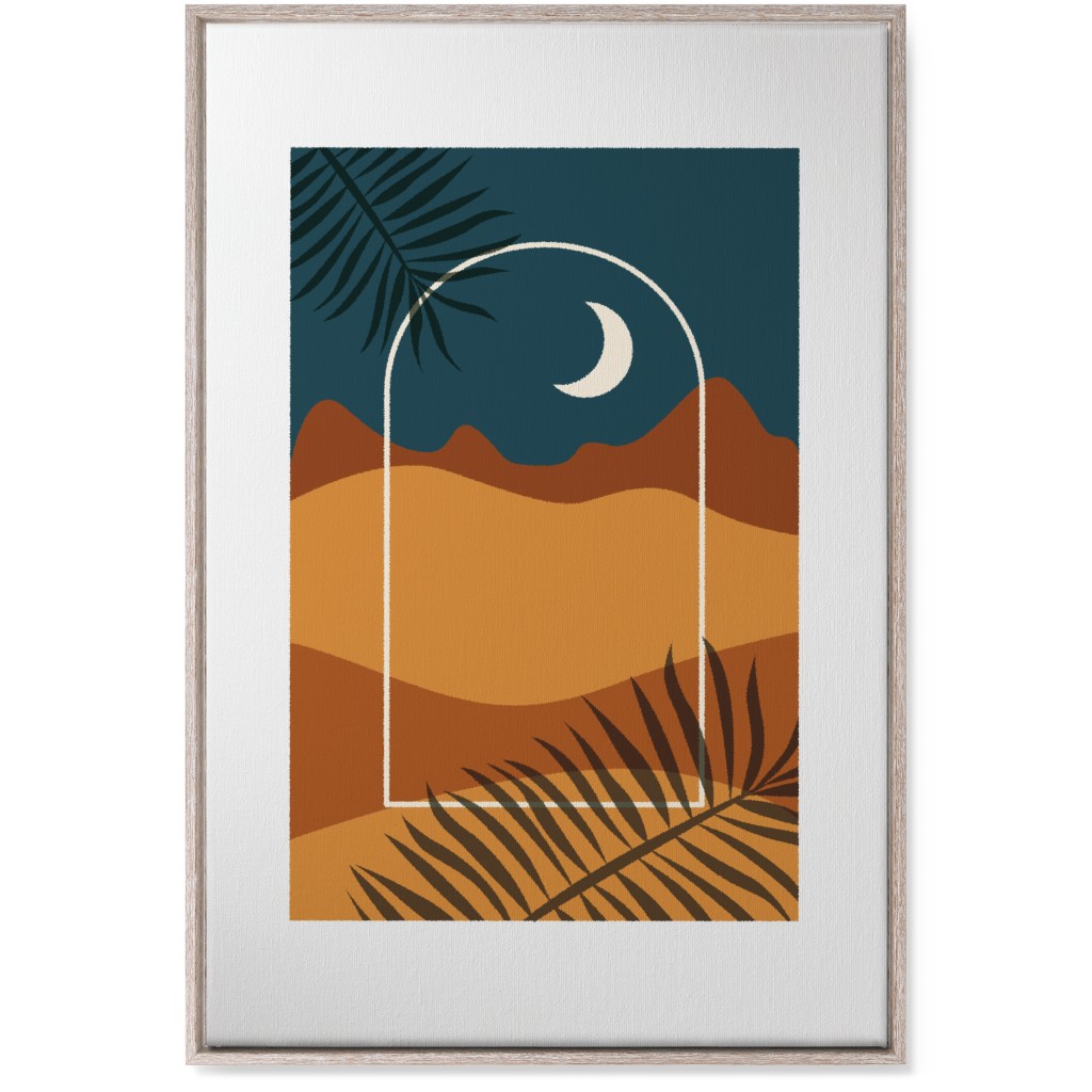 Abstract Landscapes in Windows Moon Wall Art, Rustic, Single piece, Canvas, 24x36, Multicolor