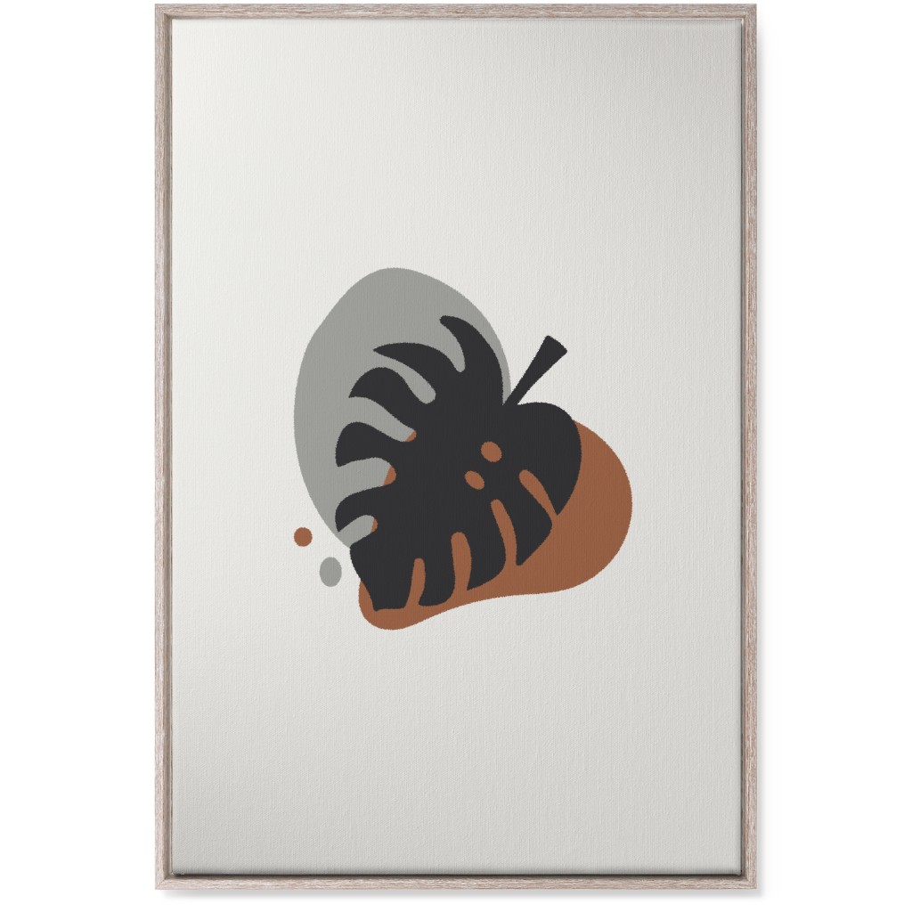 Shapes and Fern Leaf Iv Wall Art, Rustic, Single piece, Canvas, 24x36, Brown, Silver Lining