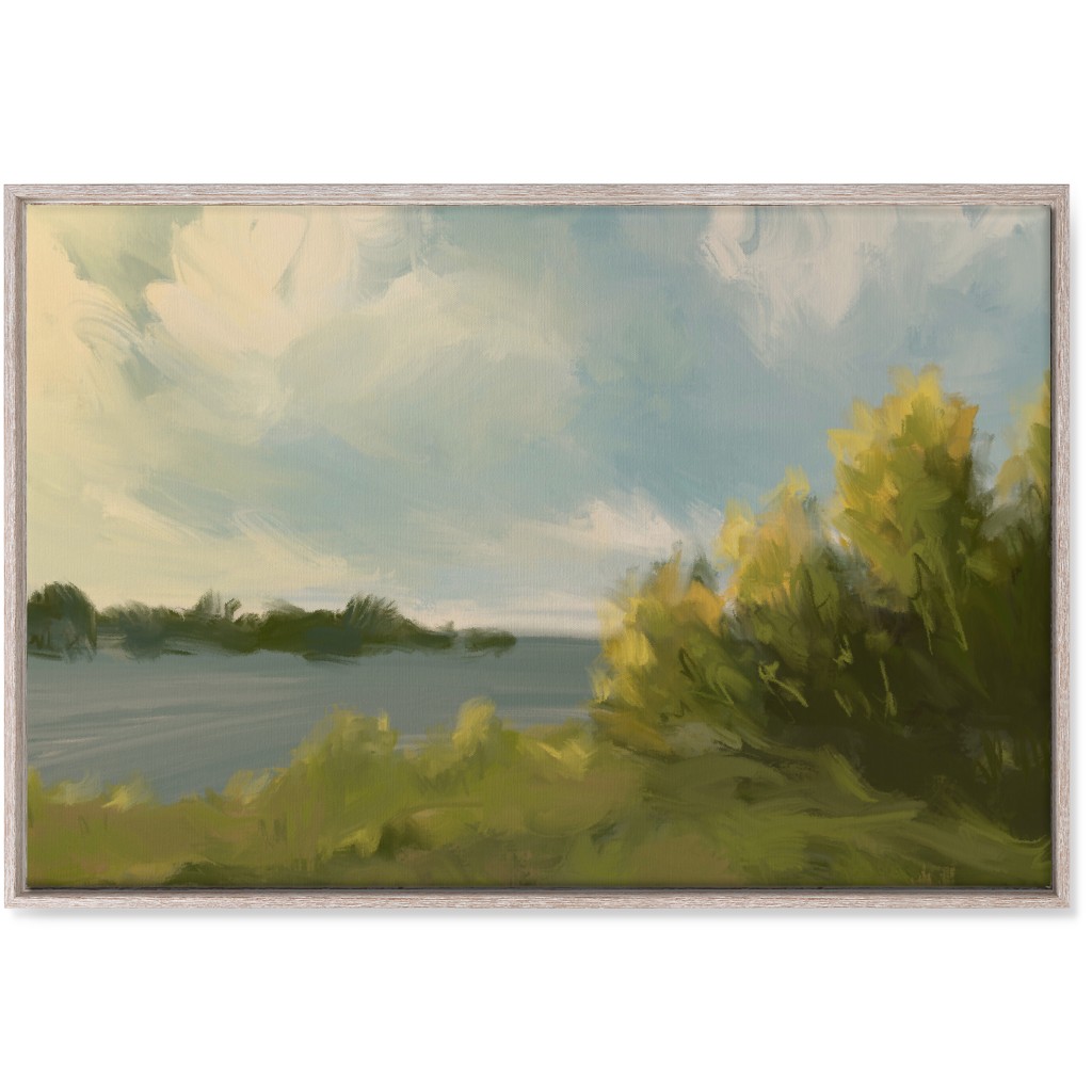 Lake View Wall Art, Rustic, Single piece, Canvas, 24x36, Green, Classic Green