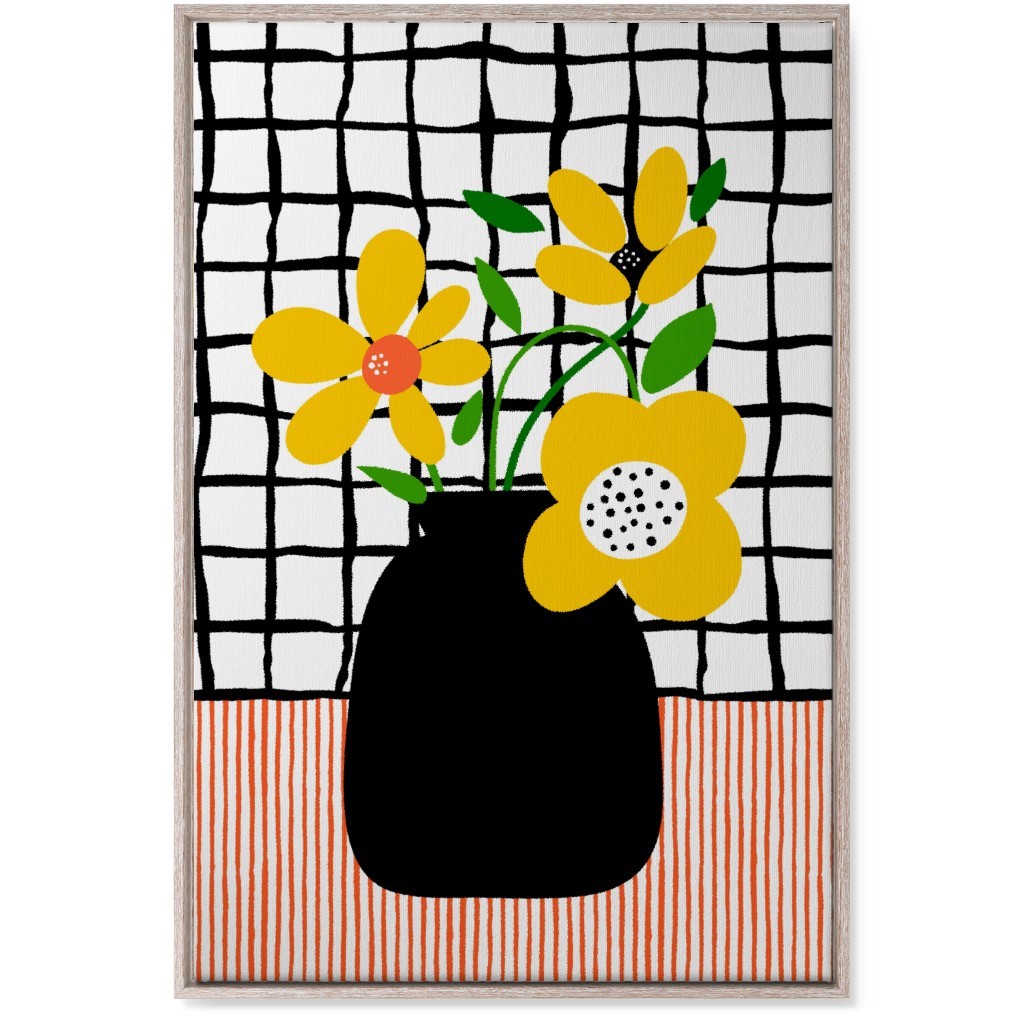 Happy Florals - Multi Wall Art, Rustic, Single piece, Canvas, 24x36, Multicolor