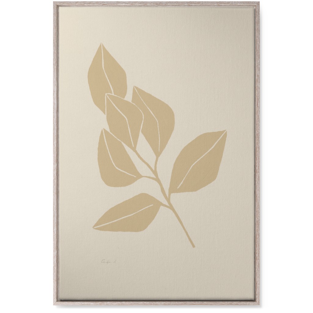 Botanical Ficus - Neutral Wall Art, Rustic, Single piece, Canvas, 24x36, Beige
