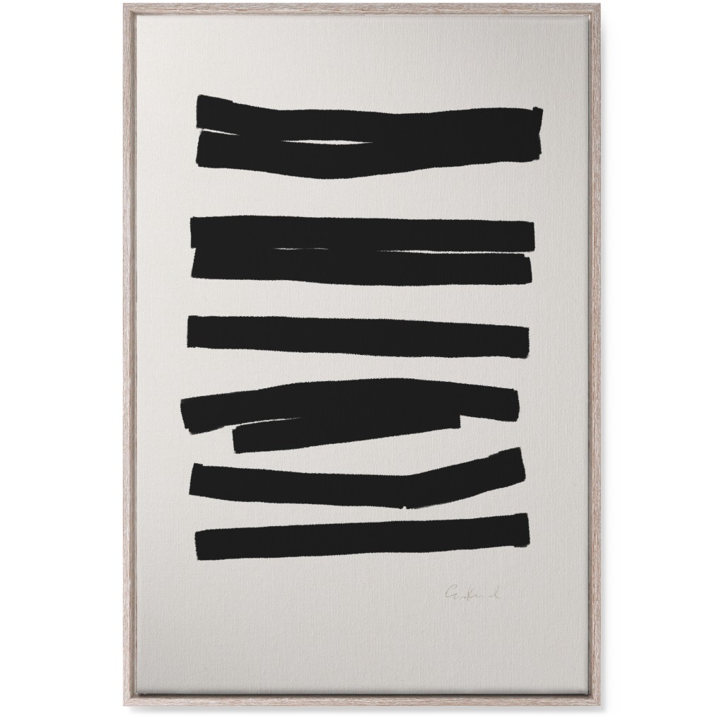 Bold Stripes Abstract Ii Wall Art, Rustic, Single piece, Canvas, 24x36, Black