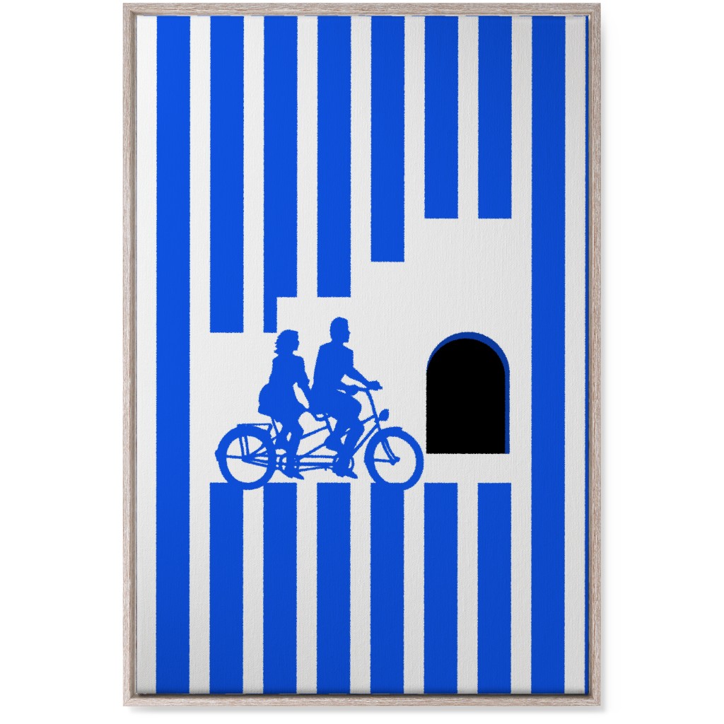 Riders Minimal Artwork - Blue Wall Art, Rustic, Single piece, Canvas, 24x36, Blue
