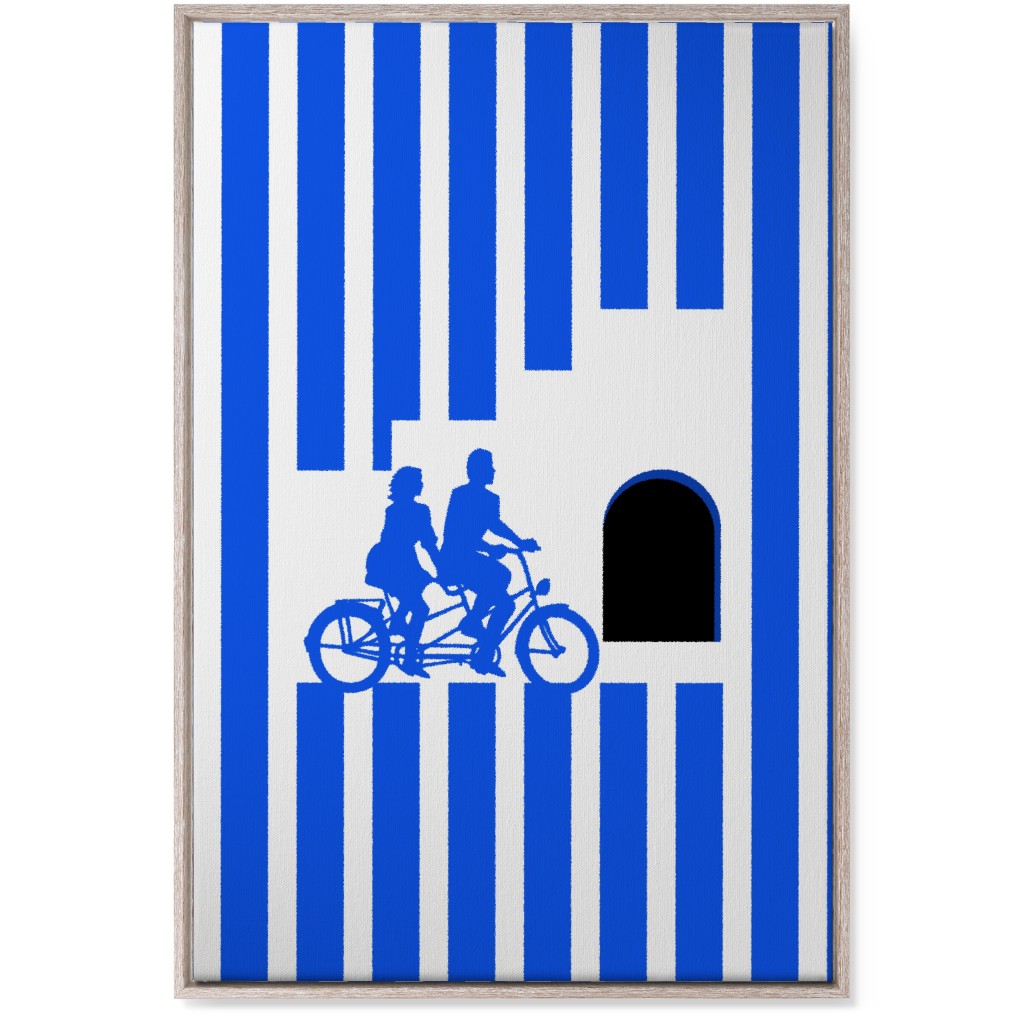 Riders Minimal Artwork - Blue Wall Art, Rustic, Single piece, Canvas, 24x36, Blue, True Blue