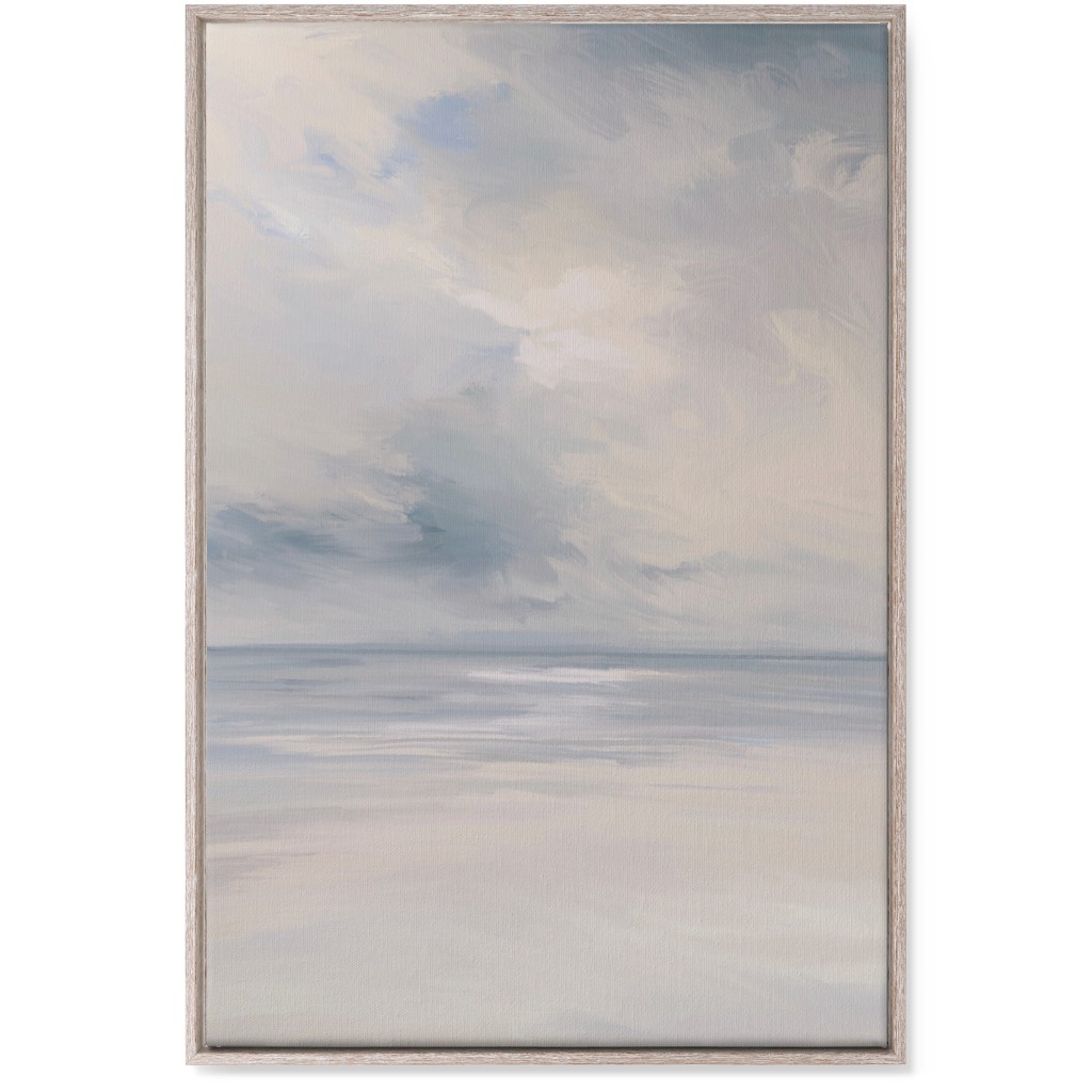 Beach Day - Neutral Wall Art, Rustic, Single piece, Canvas, 24x36, Blue