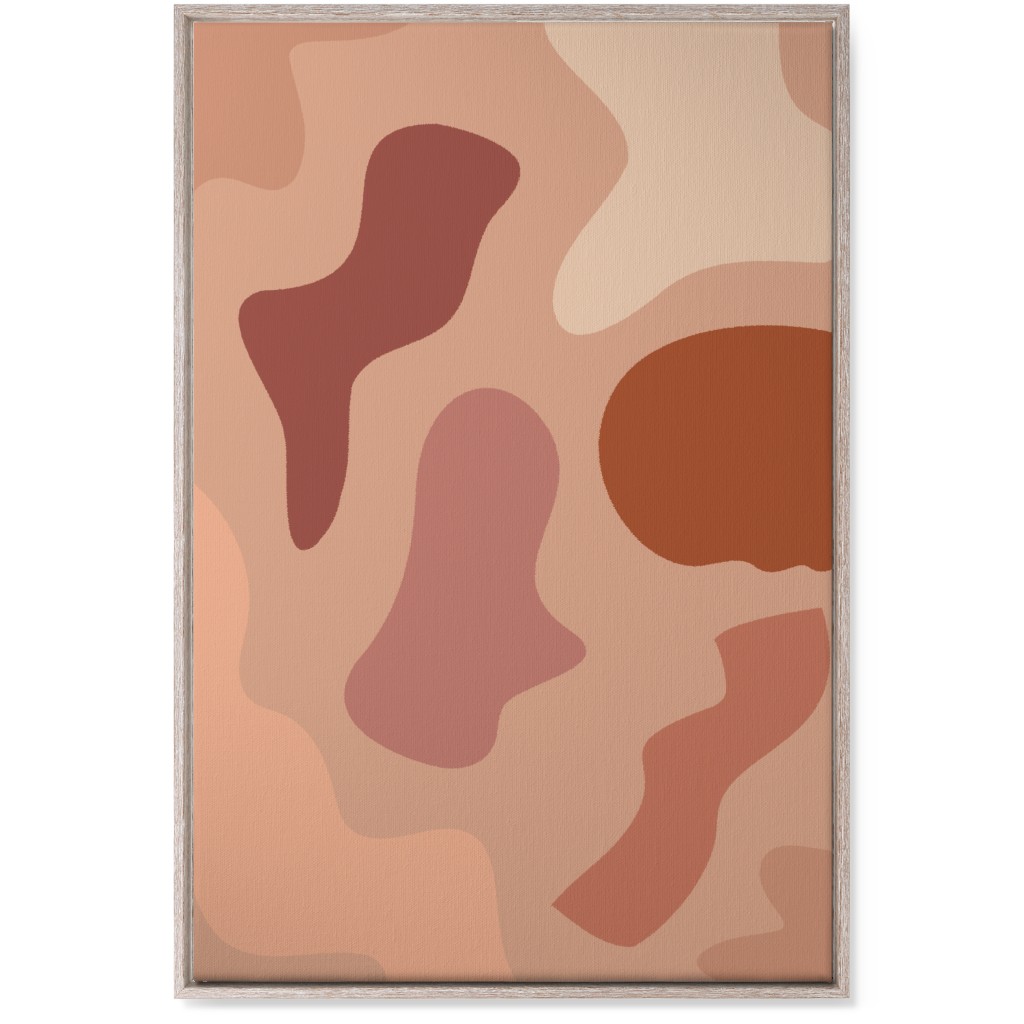 Modern Abstract Canyon - Warm Wall Art, Rustic, Single piece, Canvas, 24x36, Pink, Bright Pink