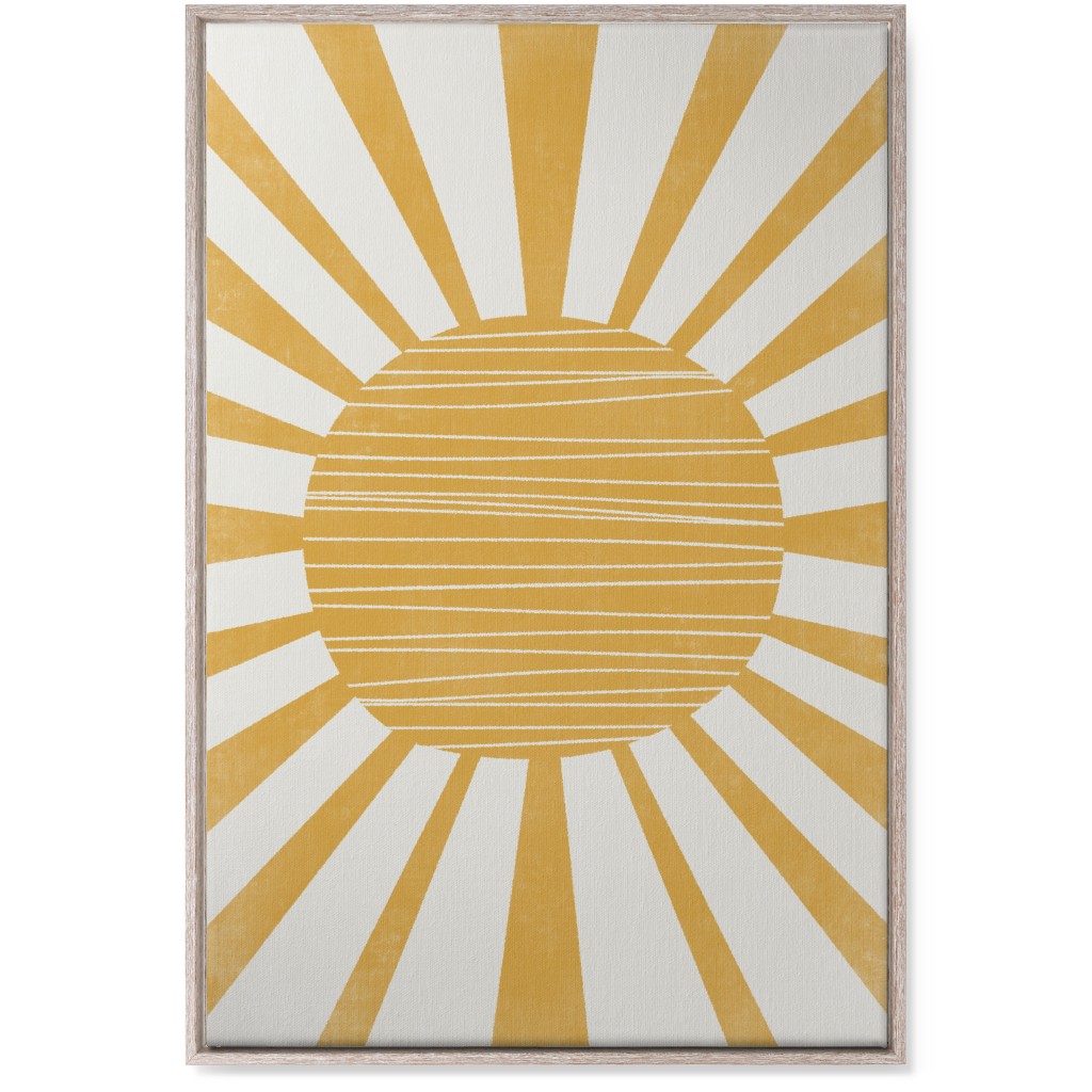 Sun Glow - Yellow and Beige Wall Art, Rustic, Single piece, Canvas, 24x36, Yellow