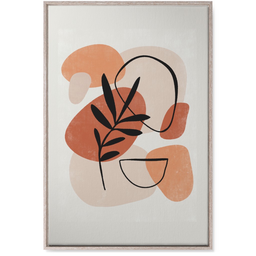 Abstract Frond - Terracotta and Ivory Wall Art, Rustic, Single piece, Canvas, 24x36, Beige, Pearl