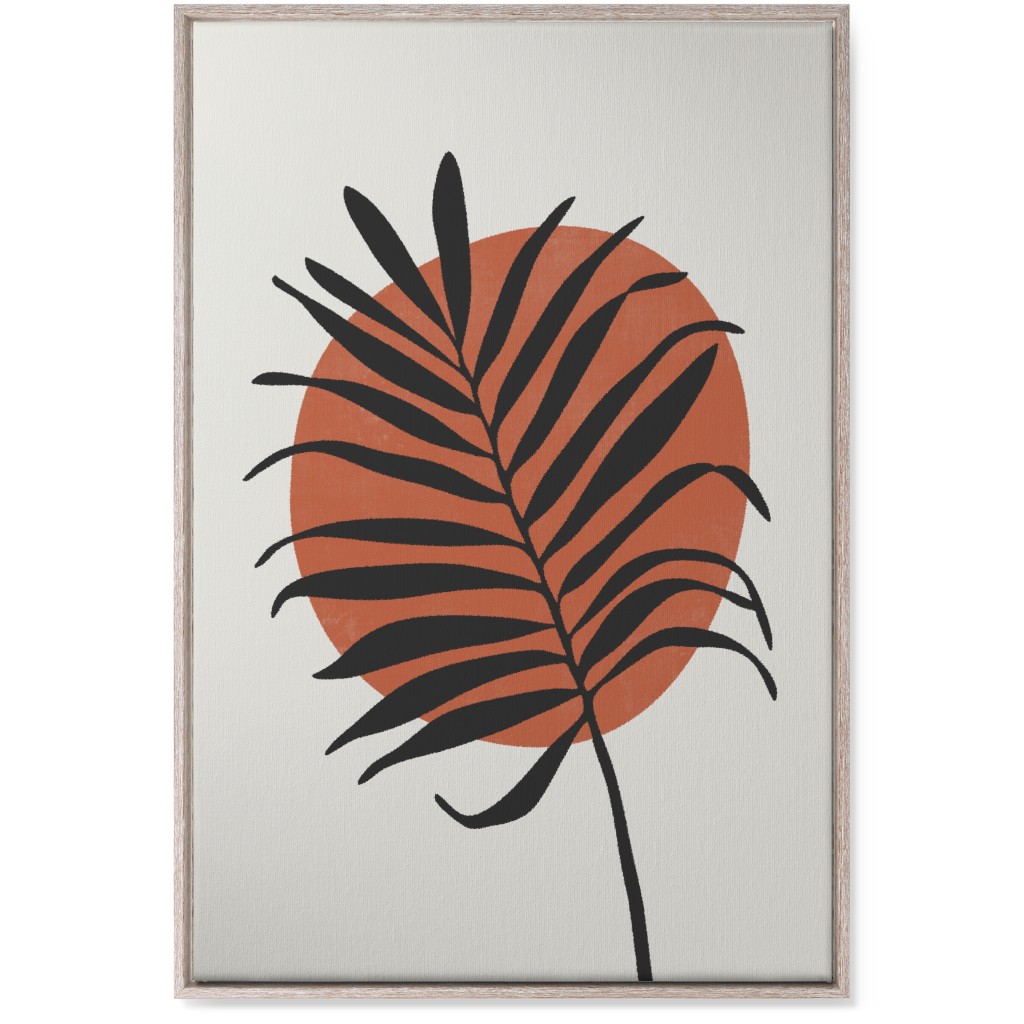 Abstract Leaf Frond - Terracotta and Ivory Wall Art, Rustic, Single piece, Canvas, 24x36, Brown, Brown