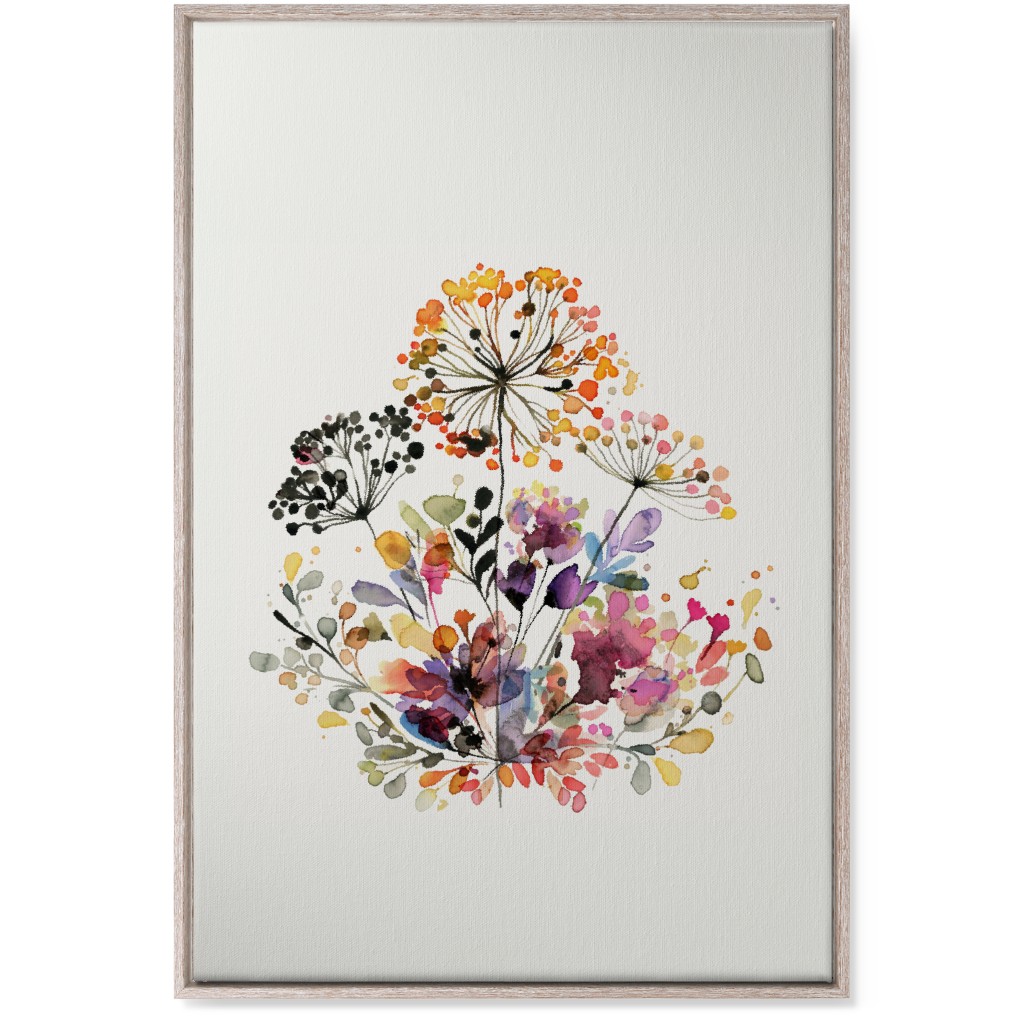 Wild Florals & Grasses - Multi Wall Art, Rustic, Single piece, Canvas, 24x36, Multicolor