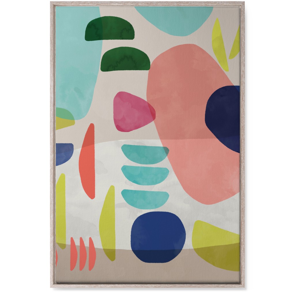 Organic Bold Shapes - Multi Wall Art, Rustic, Single piece, Canvas, 24x36, Multicolor