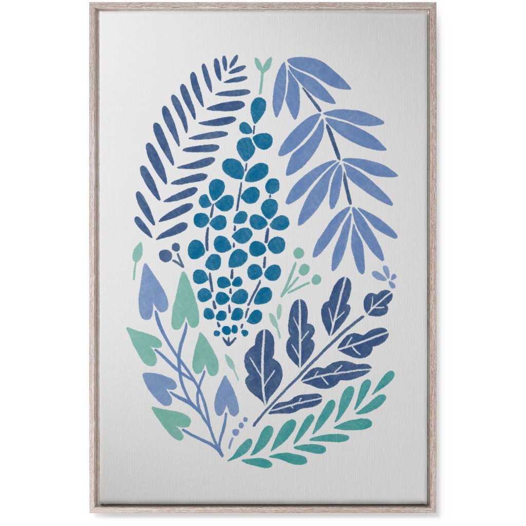 Botanical Composition Wall Art, Rustic, Single piece, Canvas, 24x36, Blue