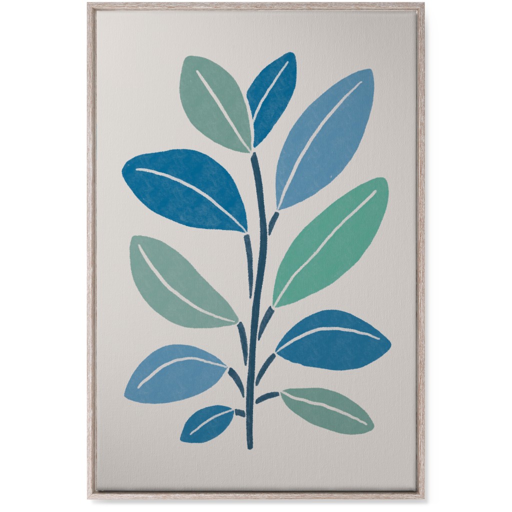 Plant Branch Wall Art, Rustic, Single piece, Canvas, 24x36, Blue, Silver Lake